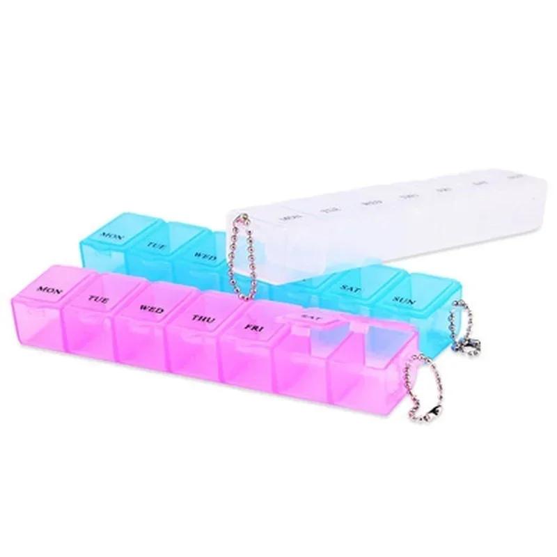 Random Color Style 7 Days Pill Medicine Box Weekly Tablet Holder Storage Container Case Pill Box Splitter Pill Case Organizer