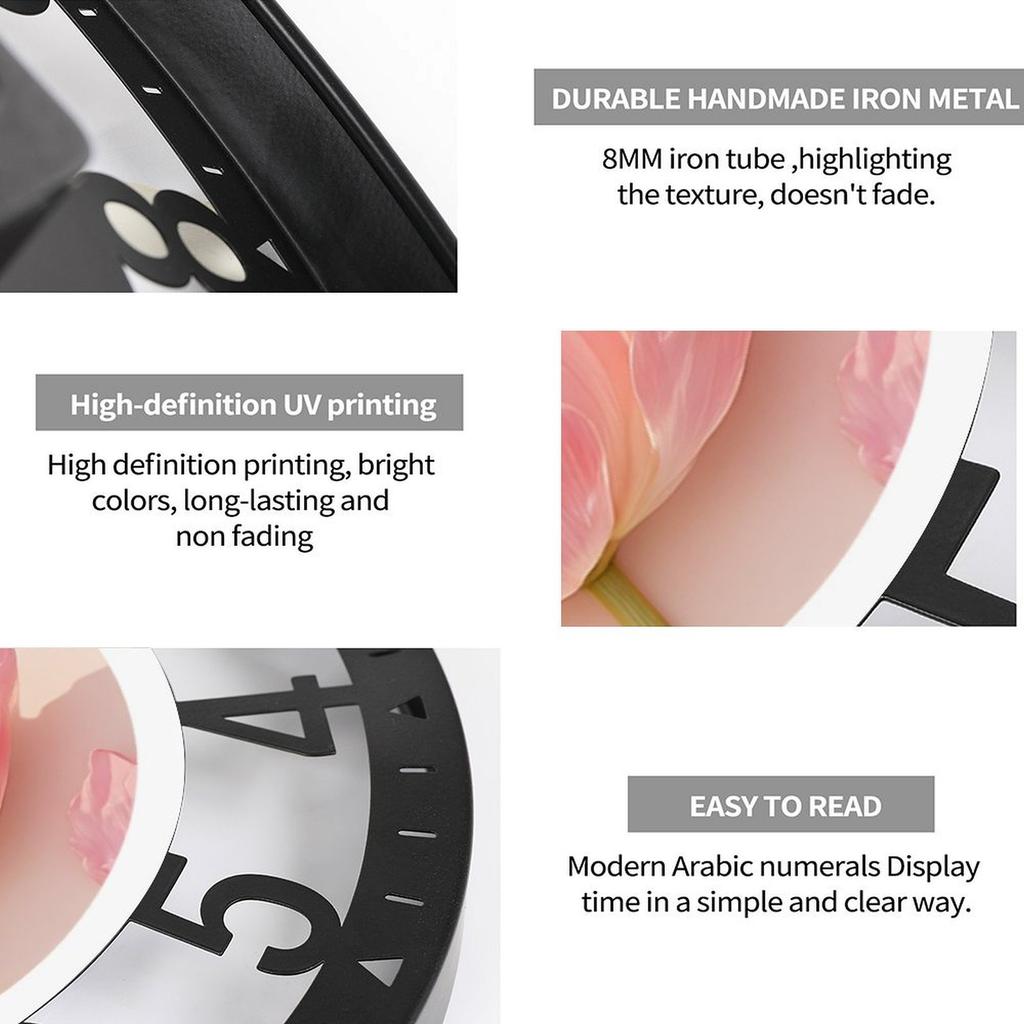 Modern Simple 25cm Circular Iron Wall Clock for Home Office