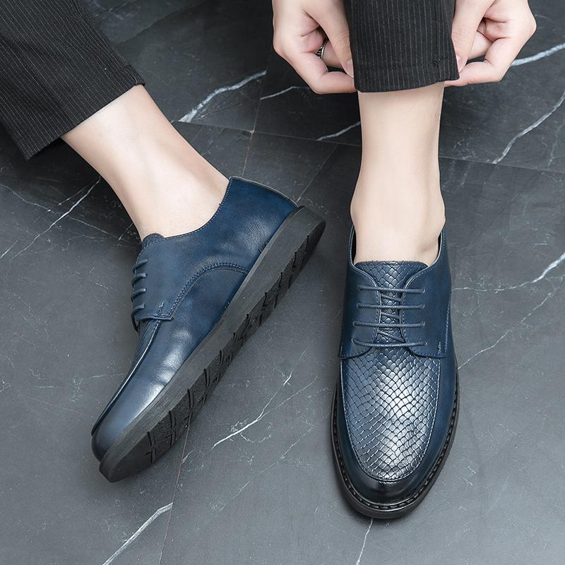 Fashion Men's Classic Business Work Leather Shoes Square Toe Lace-up Mens Dress Office Flats Men Fashion Wedding Party Casual Oxfords