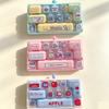 Cartoon 12-Keycaps Keychain Led Light Press Glowing Button Keyring Stress Relieving Clicker Keyboard Hanger Pendent Accessories