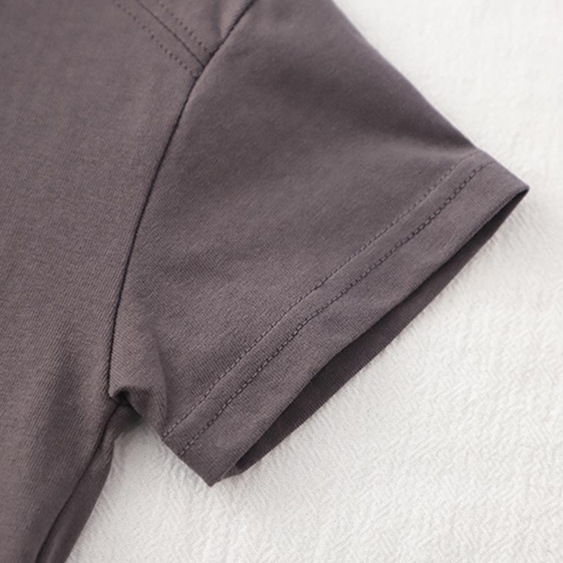 Boys' 2-Piece Cotton Set - Round Neck Cartoon T-shirt + Casual Striped Shorts - High-Quality Casual Outfit -S-XXL