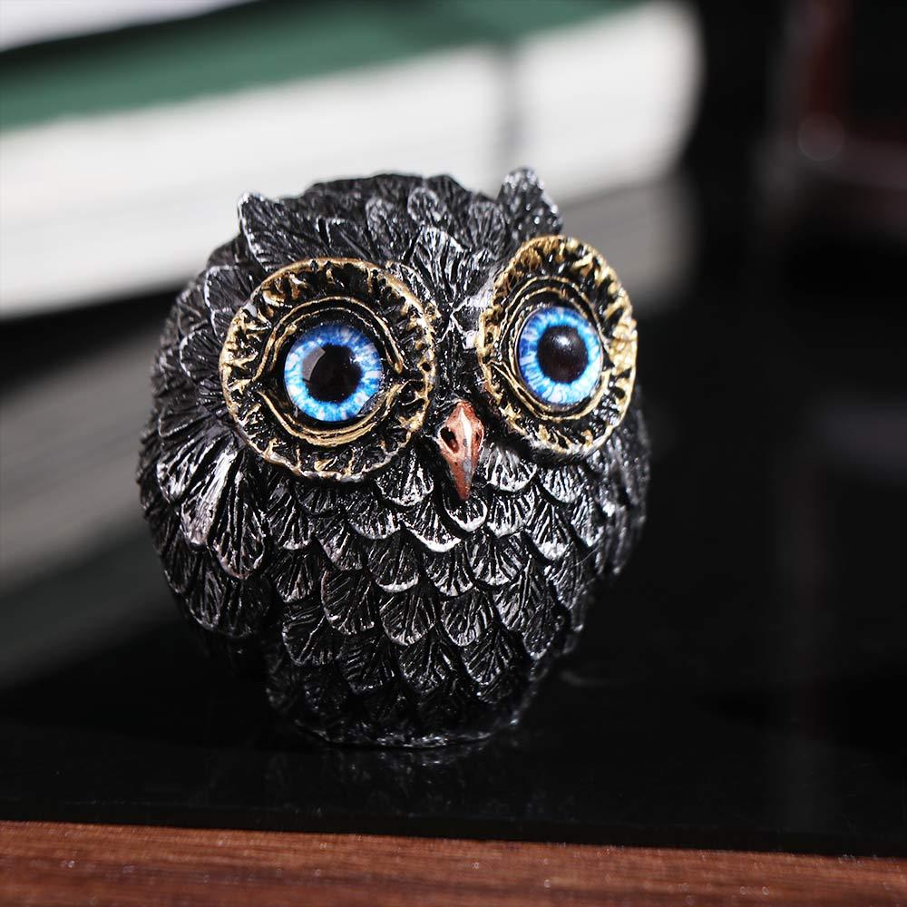 Realistic Owl Mini Statue Lucky Owl Owl Ornament Model Toy Owl Figurine Beads  Desktop Decoration