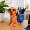 Cute Puppy Pen Holder Resin Desk Decoration for Offices Homes Perfect Birthday Gift for Students Young Adults