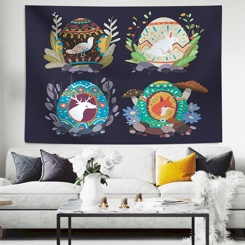 Easter Themed Duck  Bunny Large Tapestry Wall Hanging Boho Witchcraft Hippie Tapestry Home Room Decor Aesthetic Decoration