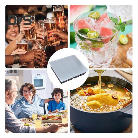 Tavă de bețișoare de gheață din silicon, cu 4 cavități, de calitate alimentară, cu eliberare ușoară, fără BPA, Frigider de vară, bandă lungă de gheață, unt, matriță de presare, accesorii de bucătărie