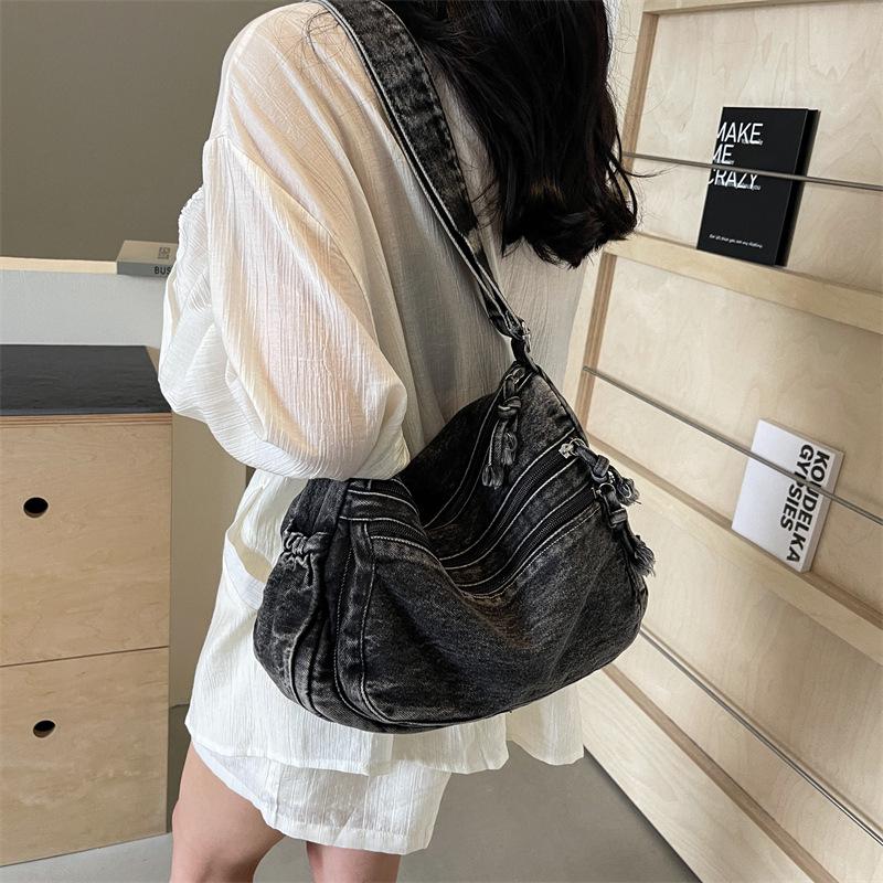 

Джинсовая сумка-тоут и кроссбоди в корейском стиле, высокая стоимость, для осени/зимы – повседневная студенческая мода