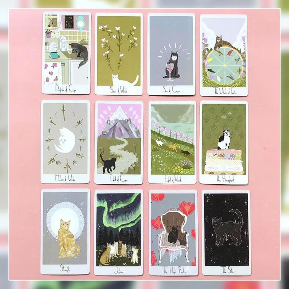 10.3*6cm Considerate Cat Tarot 78 Pcs Cards A Whimsical Cat Themed Tarot Deck Inspired By The Stories of Rescue Cats