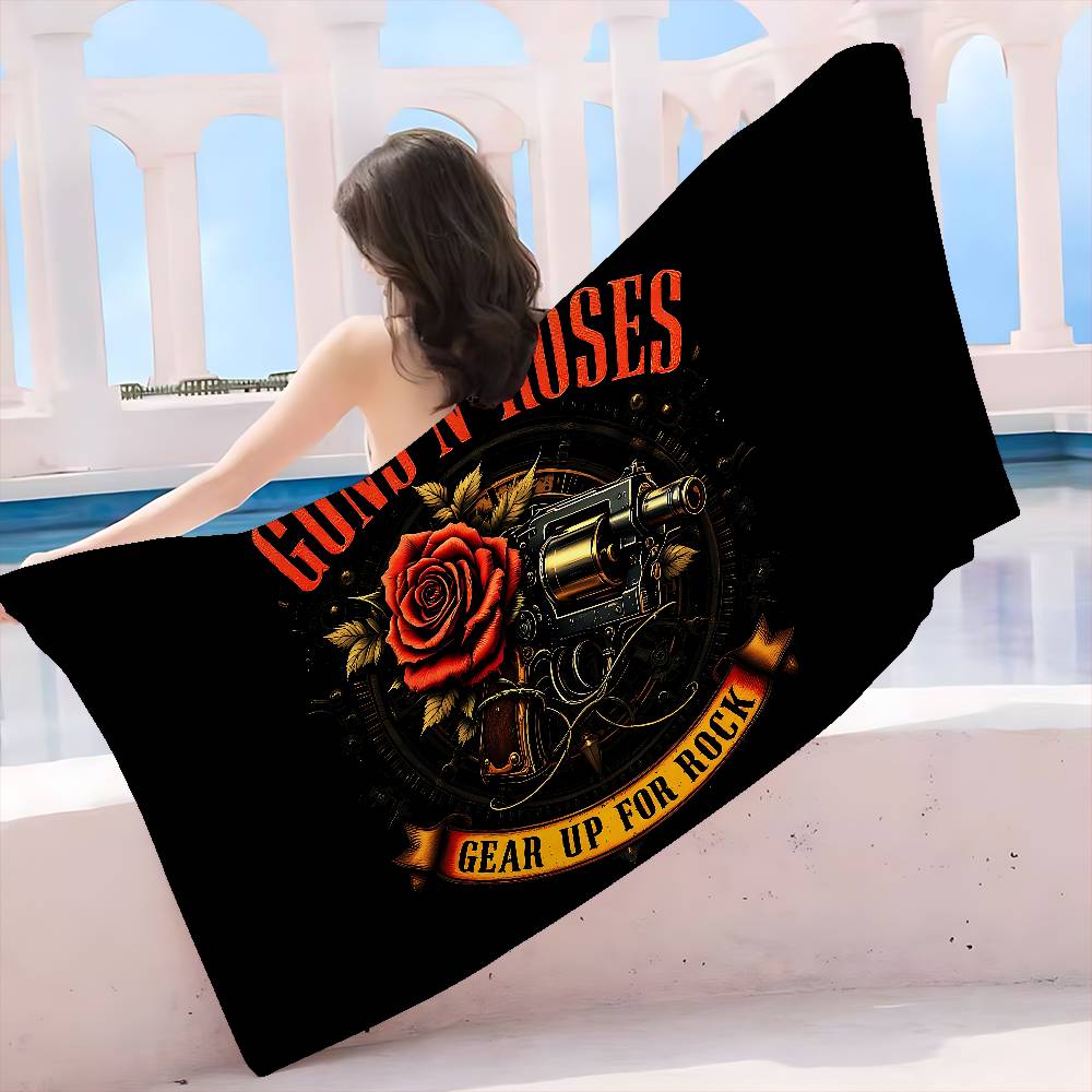 

Rock G-Guns N-N R-Rose Band Microfiber Blanket Quick Drying Beach Towels Oversized Printing Super Absorbent Pool Towel Blanket W30*H60(CM)
