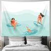 Ocean Wave Surfing Tapestry Beach Vibes Wall Hanging Aesthetic Room Decor Hippie Coastal Home Decor Gift Summer Vibes Travel The