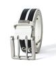 Double Pin Faux Leather Belt with Free Size [Libert Edwin] Men's Eyelets, Casual, White,