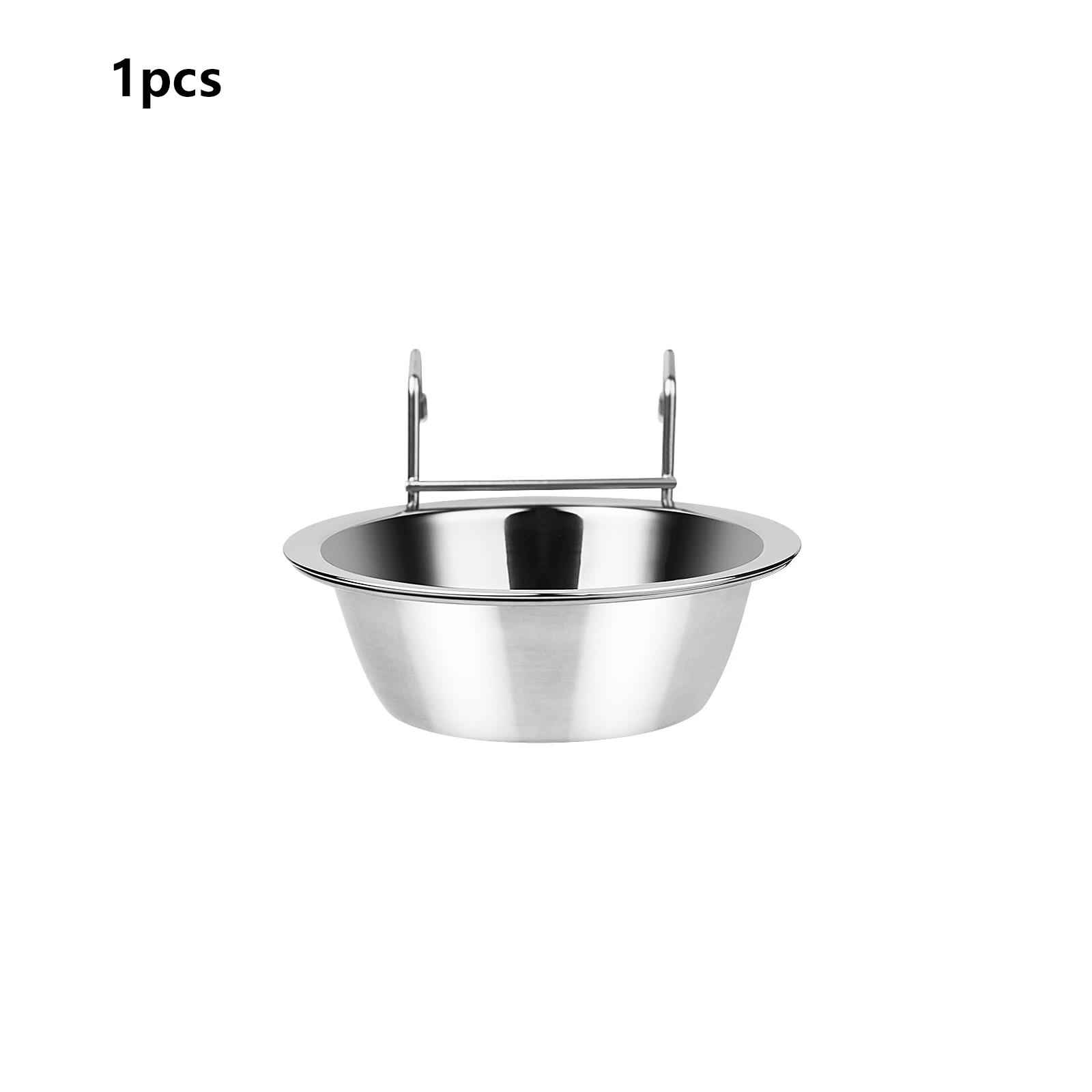 

Подвесные миски для собак для наружных и внутренних вольеров, миски для воды из нержавеющей стали для клеток собак, кормушки для собак, подставки для еды, миски для щенков 1pcs серебряный