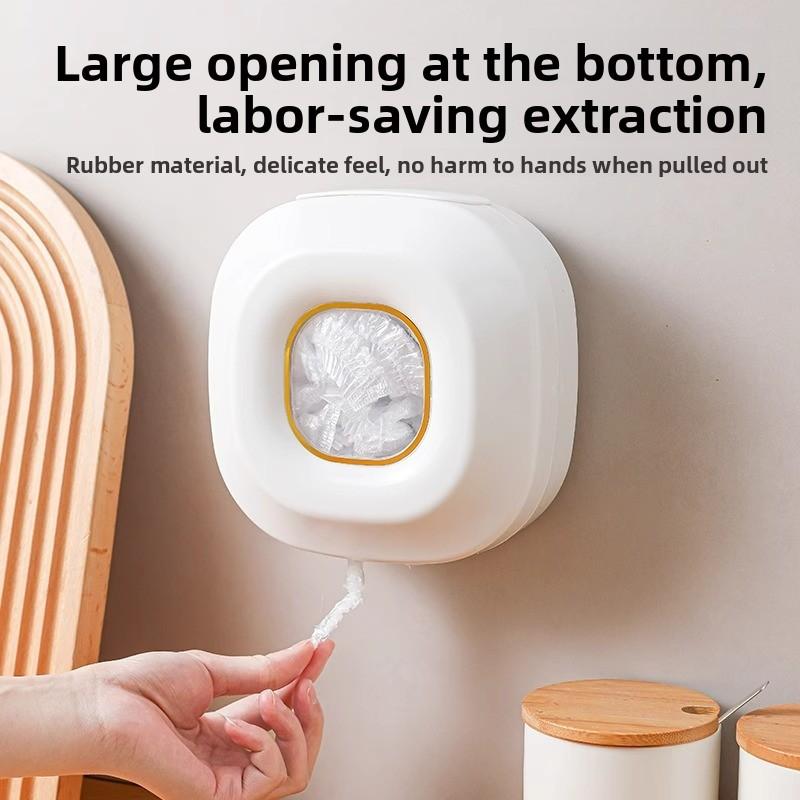 Punch-free Wall-mounted Plastic Wrap Storage Box Removable Disposable Plastic Bag Storage Box Kitchen Household Artifact