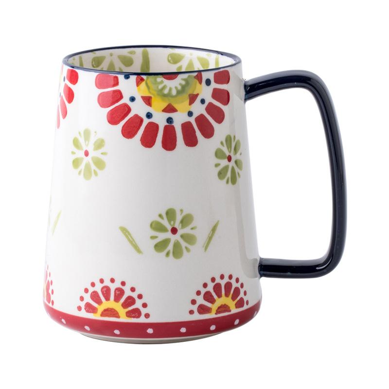 Office Large-Capacity Cup Home Pastoral Hand-Painted Ceramic Gift