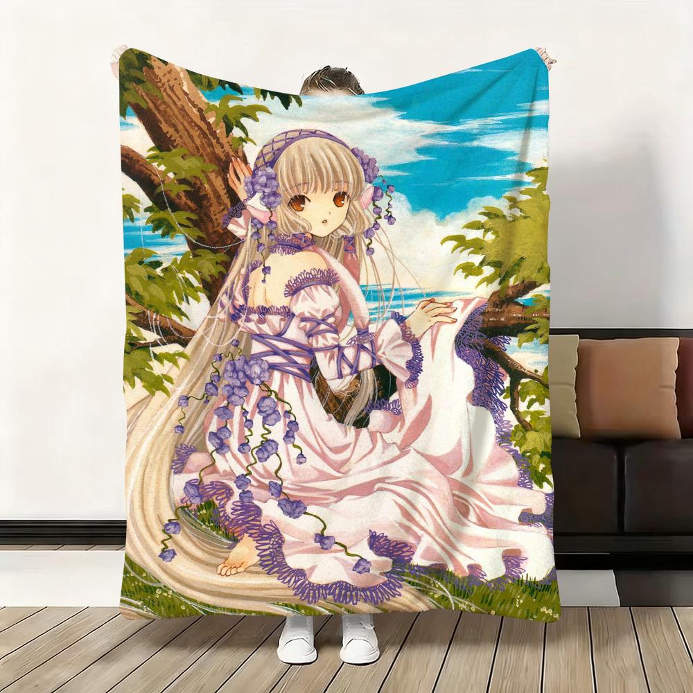C-Chobits Cartoon Cute Anime Throw Flannel Fluffy Soft Blanket Warm Skin-Friendly Throw for Sofa Bed Office Nap Winter