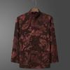 Ice Silk Tang Suit Long-Sleeved Shirt: Men's Chinese-Style Spring/Autumn Dress for Middle-Aged and Elderly