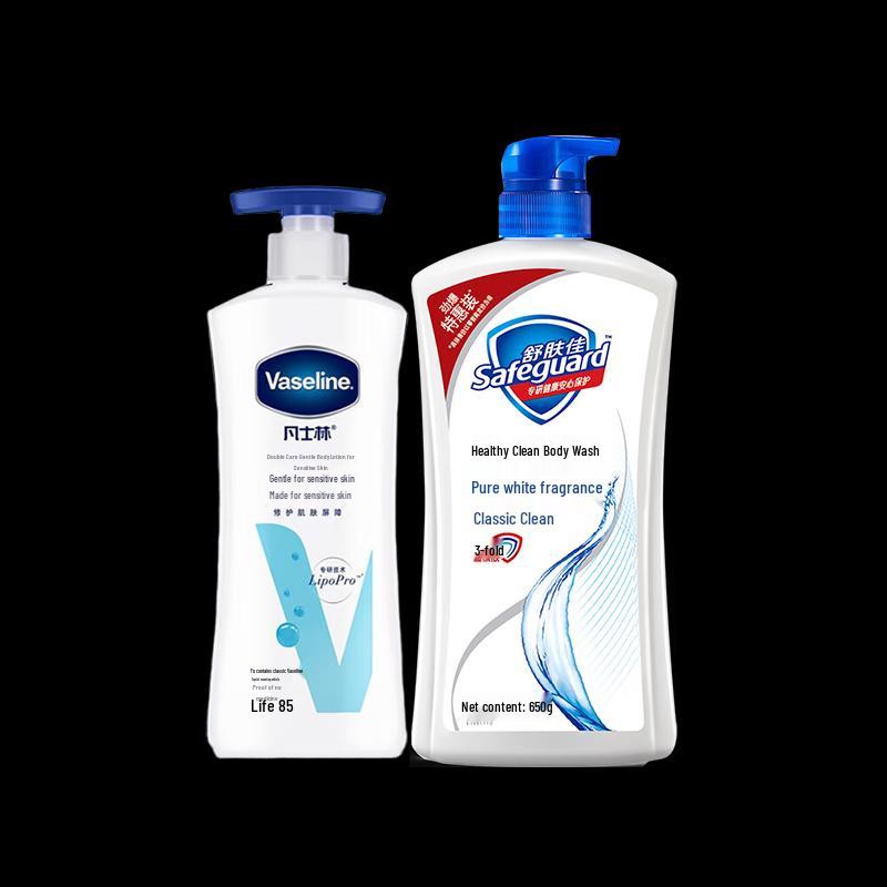 Vaseline Gentle Skin Body Lotion & Pure Clean Shower Gel Set