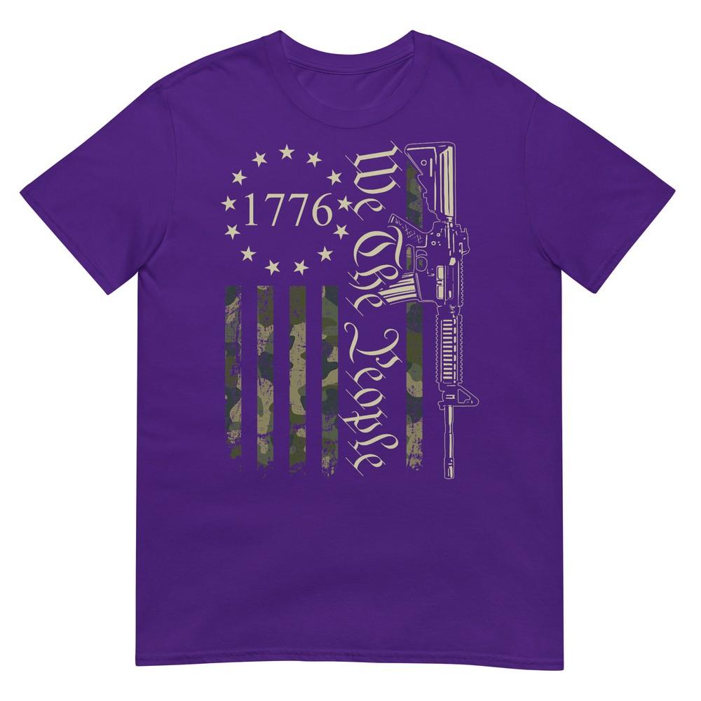 We The People Funny Camo Ar15 Military Pro Gun Usa Flag Tshirt