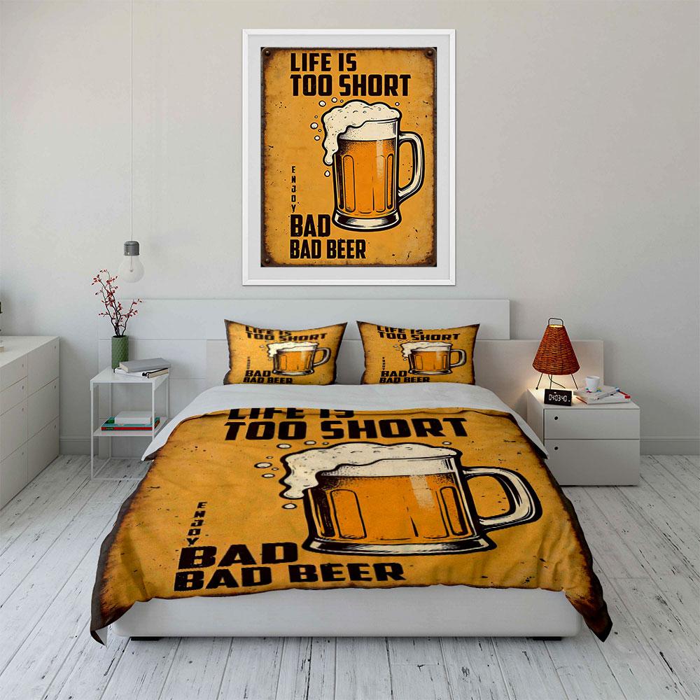 Beer mug and text. Bedding sets Duvet cover sets Duvet covers Pillowcases(1* Duvet Cover 2* Pillowcases without duvet insert)