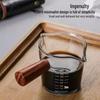 Glas-Milchmessbecher mit Holzgriff - Italienischer Kaffee- und Backbecher