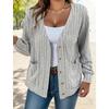 Abbigliamento da donna, Tinta unita, Abbottonato, Scollo a V, Vestibilità ampia, Maniche lunghe, Cardigan, Da donna