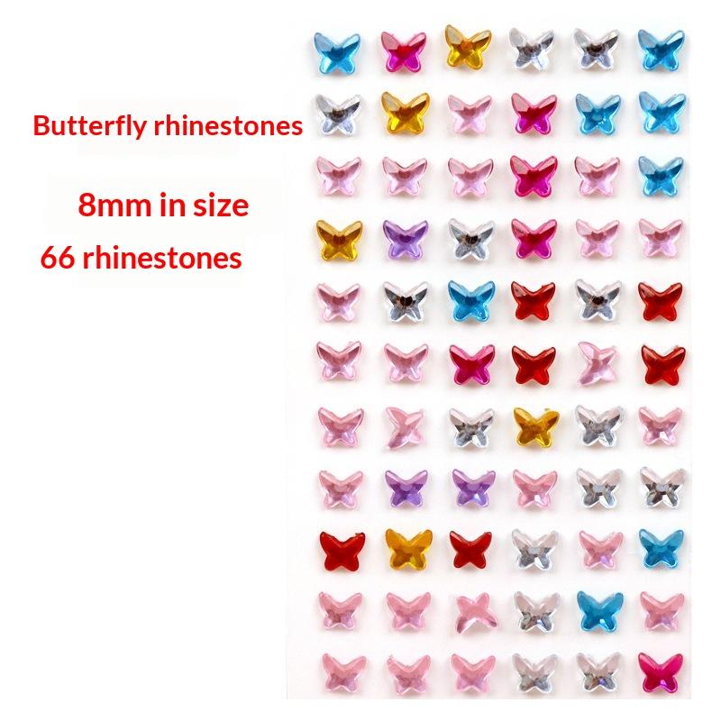 1Sheet Self Adhesive Rhinestone Jewelry Stickers On Face Gem Stickers Crystal Crafts Nail Body Makeup Card Making Craft Supplies