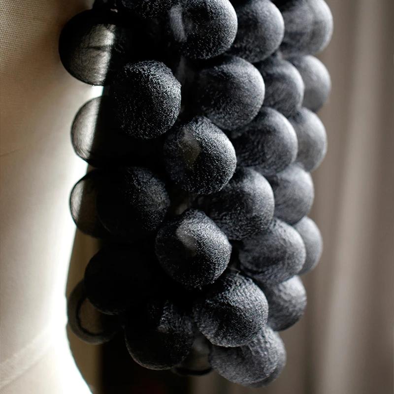 

85x20см Ткань из виноградной пузырчатой пряжи Креативная термоусадочная 3D кружевная ткань для дизайна одежды DIY шитья Свадебное платье Одежда Поставка 85x20cm чёрный