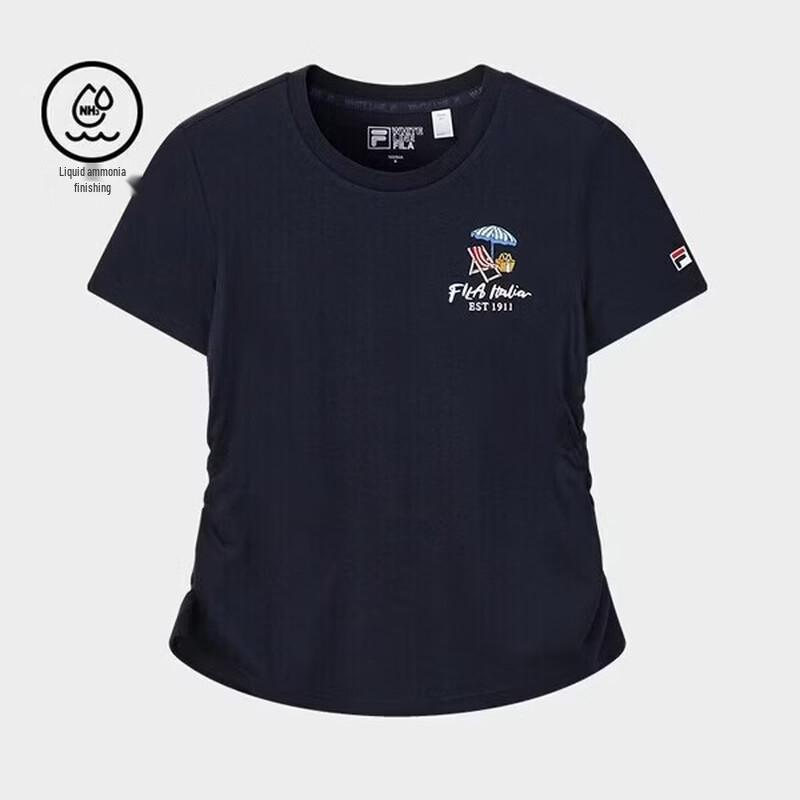 FILA Women s 2026 Summer Embroidered Knit T-Shirt XL