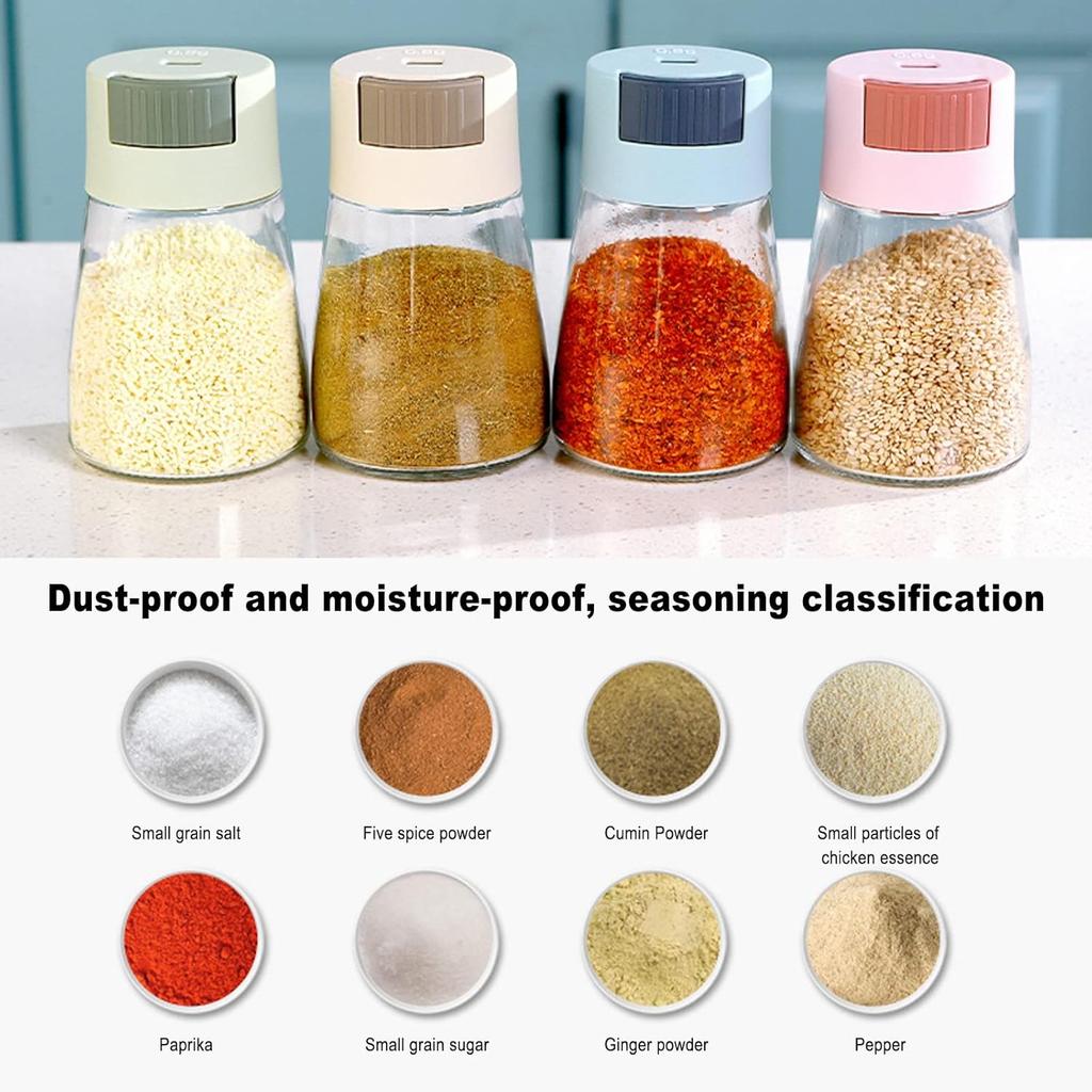 Kitchen Quantitative Salt Shaker Metering Seasoning Bottle Spice Pepper Sugar Dispenser Can Condiment Storage Jar Containers
