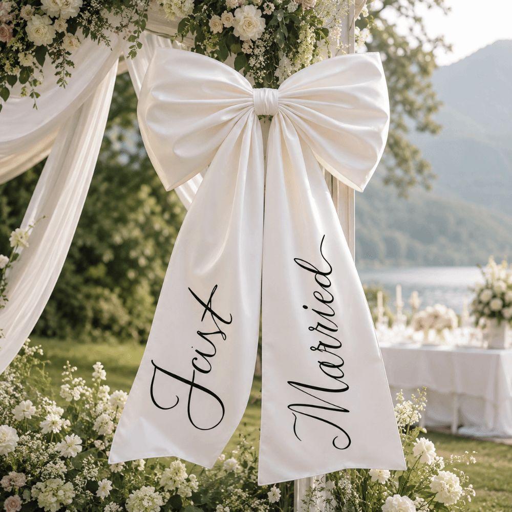 Large Size Car Ribbon Bow Lovely Style Just Married Car Decor Romantic Wedding Car Bow Wedding Day
