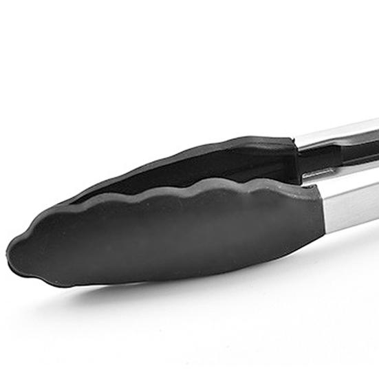 9/12inch Kitchen Tongs Silicone Baking Cooking BBQ Non-stick Bread Salad Clip