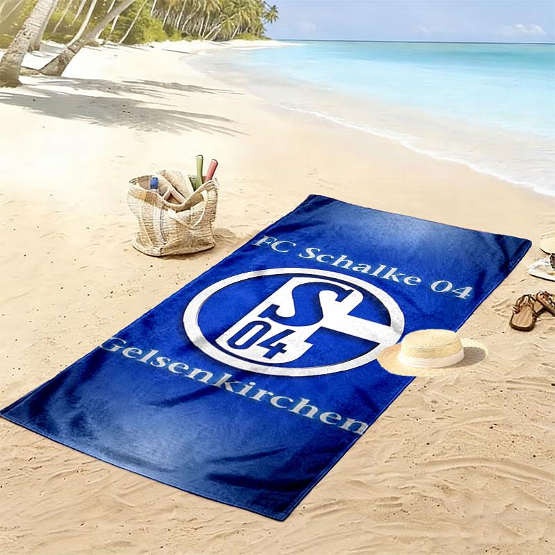 Asciugamano da Spiaggia Stampato FC Schalke 04, Asciugamano Grande Morbido ad Asciugatura Rapida per Spiaggia Campeggio Nuoto