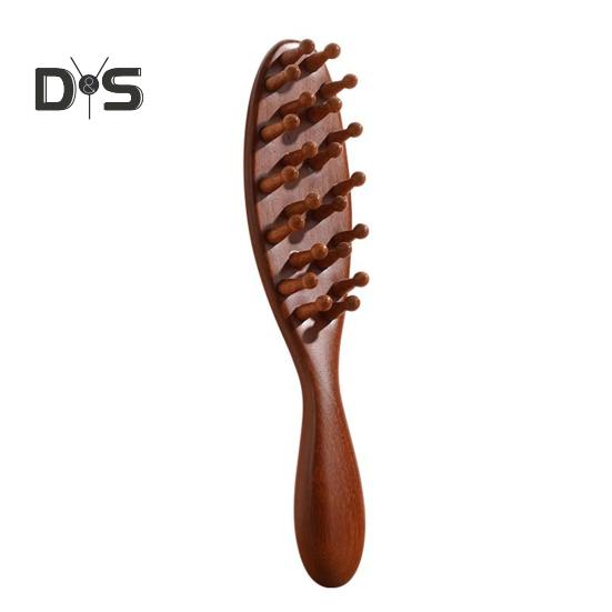 

Натуральный сандаловый гребень с длинной ручкой, точечный массажер для меридиана, 22 зубца, расческа для меридиана для массажа головы и стимуляции роста волос A