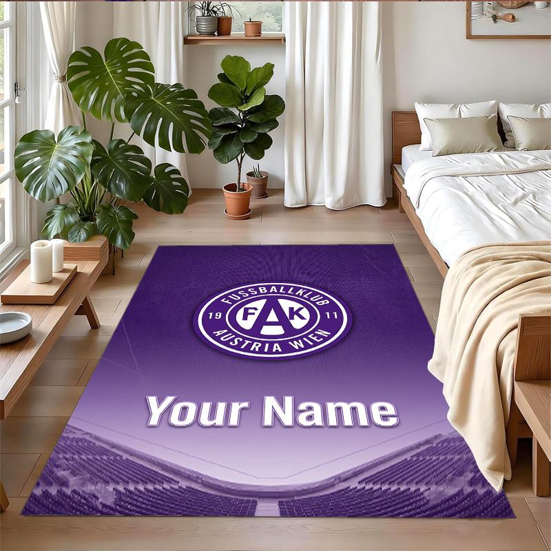 Crystal Velvet Rug Custom Name Text, Soft Non Slip Floor Mat Home DecorAustria Wien FC