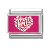 New Romantic Valentine's Love Series Pink Heart Italian Charm Links Fit 9mm Stainless Steel Bracelet DIY Making Jewelry Gift