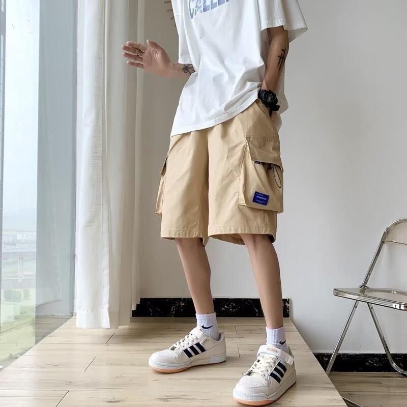 

Мужские летние 2024 ретро трендовые свободные шорты с широкими штанинами 5XL хаки