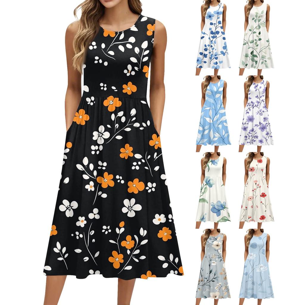 Women's Summer V Neck Casual Beach Dresses Pods Short Sleeve Striped Geometric Printed Dresses