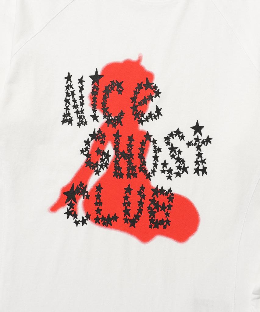 NICEGHOSTCLUB Star Logo Slim L/S Tee_White(Ng2Fsut553A)