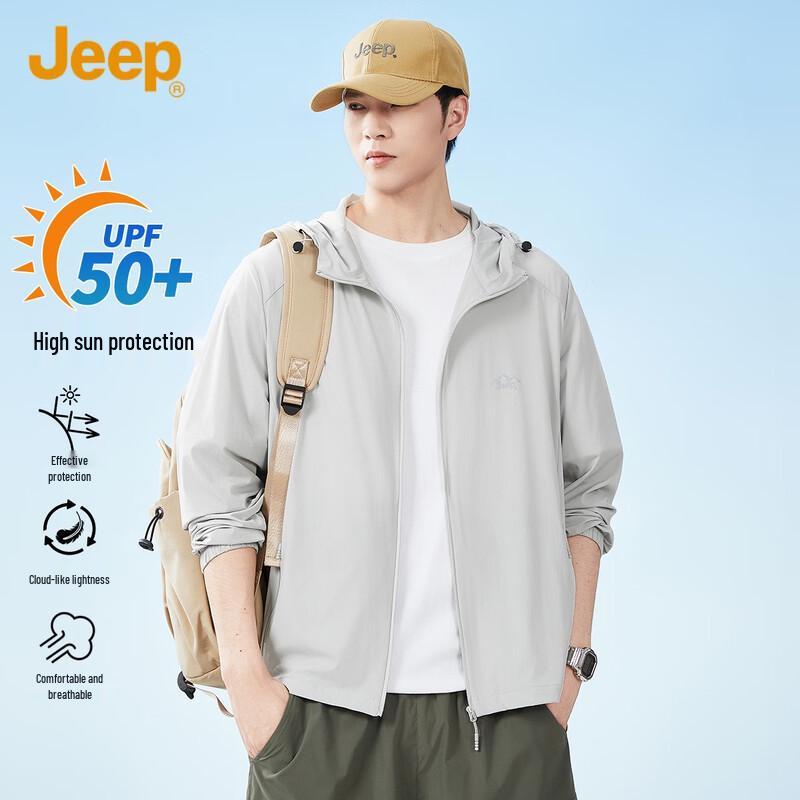 

JEEP Men s Hooded Ice-Feel UV Protection Jacket L