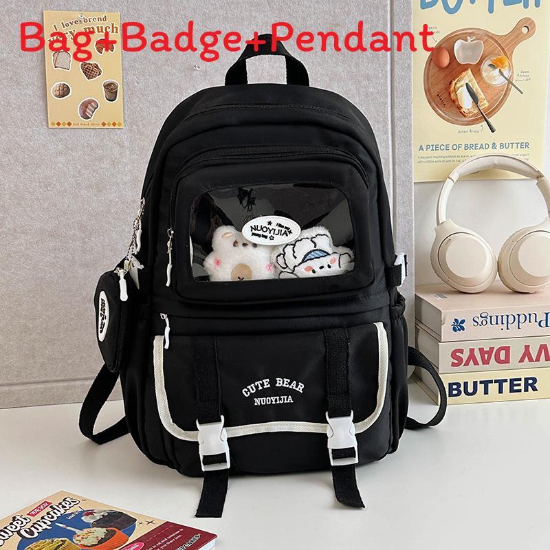 Childrens Backpack For School With Nylon Material And Colorblock Design For Girls