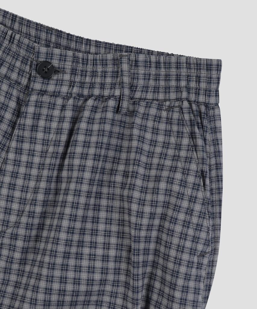 Beodeonteu Check String Cargo Elastic Pants [Navy]