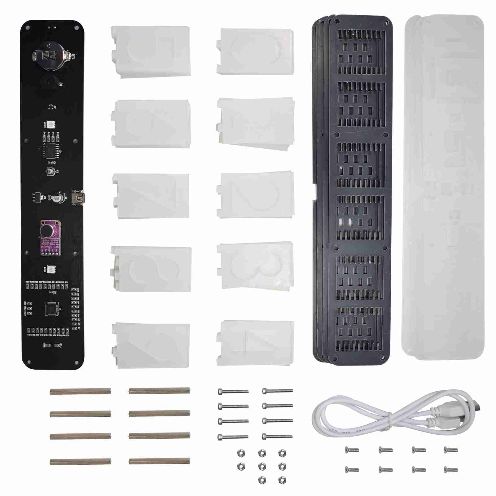 

Digital LED Alarm Clock Kit Large Font 6 Digit Display Electronic Clock Semi finished Music Spectrum Display Clock чёрный