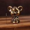 Brass Cute Fortune Mouse Ornament Home Desktop Small Ornament Chinese Retro Solid Craft Decoration