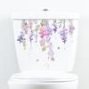 Toilet Lid Decal Self-Adhesive Non-Fading Removable Water-Resistant Plant Flower Theme Toilet Seat Lid Sticker Decor