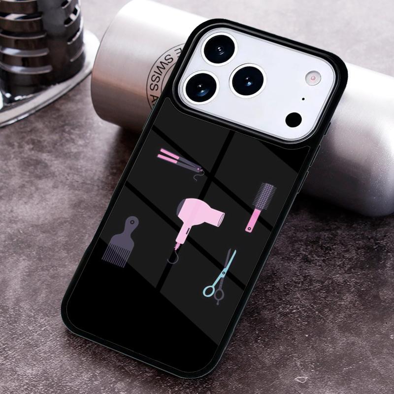 Hair Stylist Tools Hairstyle Phone Case for iPhone 17 16 15 Pro Max Air 14 13 12 11 Plus Shockproof Cover