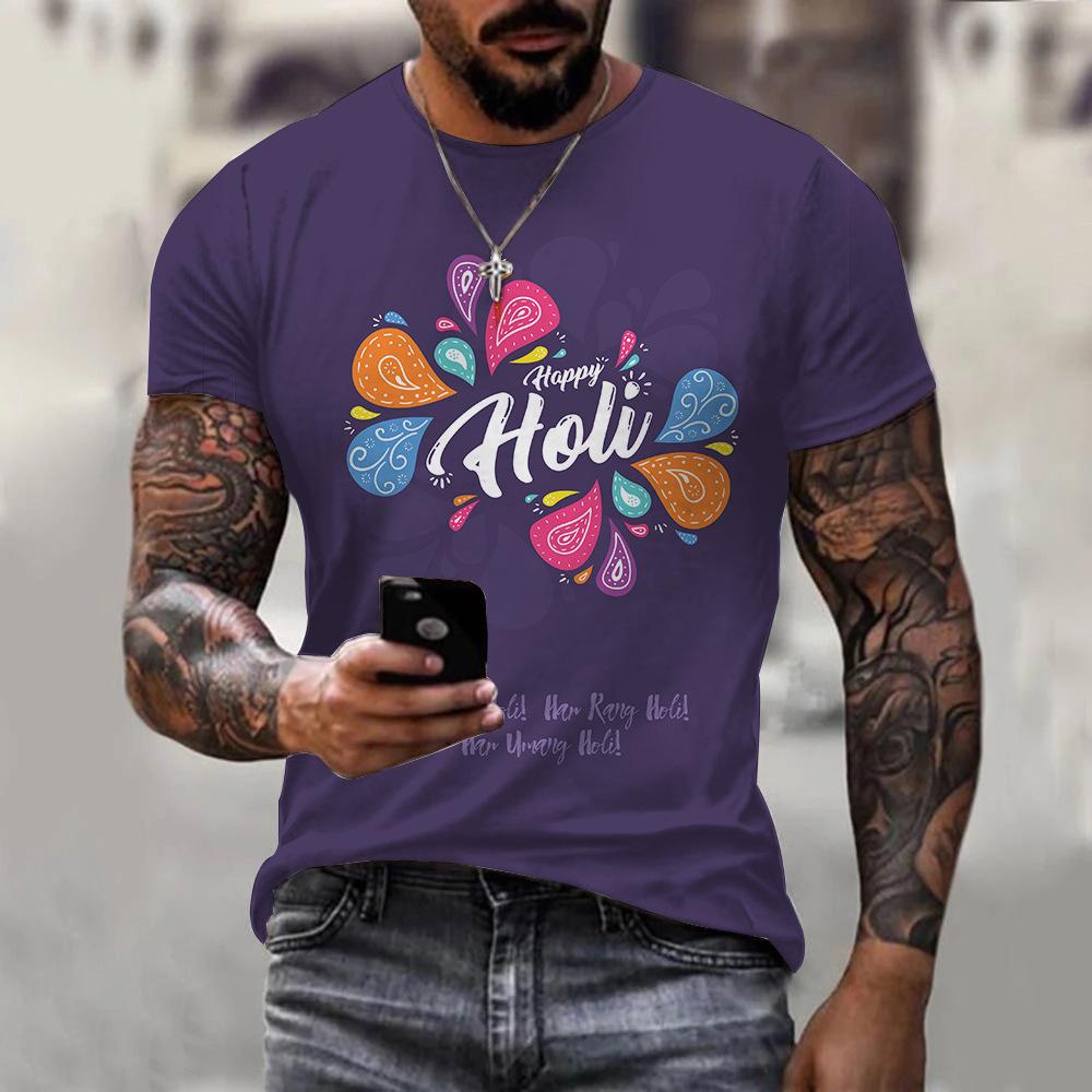 

Весенне-осенняя новая мужская модная простая большая футболка с 3D принтом, повседневная персонализированная футболка с коротким рукавом 6XL