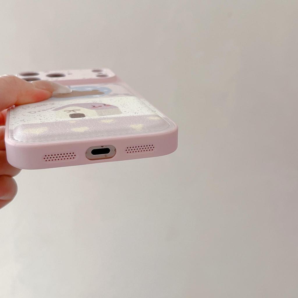 Cute Cartoon Leather Puppy Case for iPhone 16/17 Pro Max and Compatible with iPhone 15/14