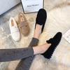Scarpe calde invernali da donna alla moda per esterni design in peluche stile britannico stivali da neve bianchi ballerine casual da donna taglia grande 41-43