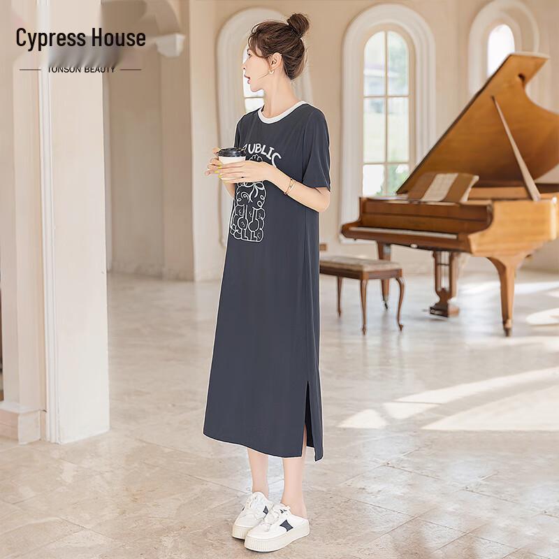 Cypress House Contrast Print Straight Mid-length Dress S