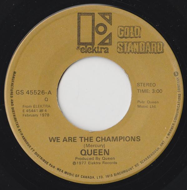 

7inch Record QUEEN We Are The Champions We Will Rock GS45526 Elektra Canada Rock Used