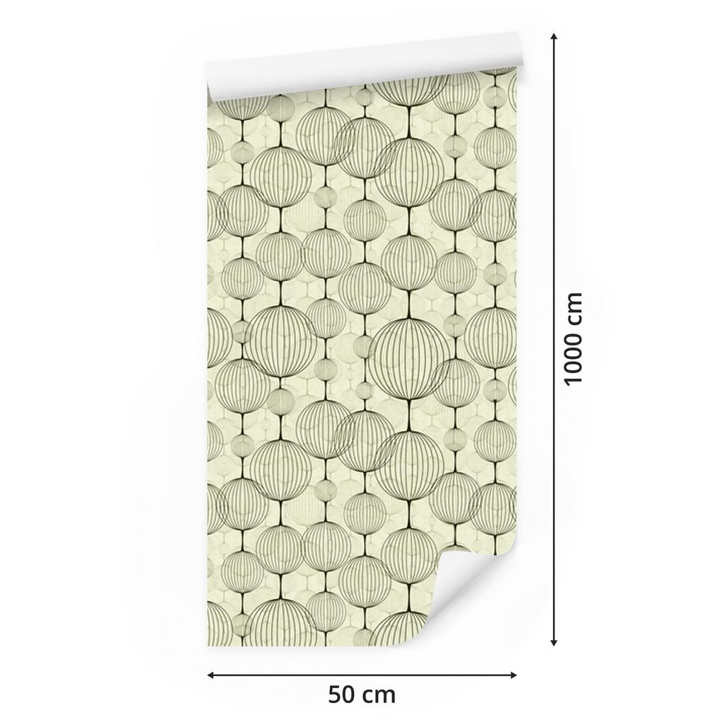 Retro wallpaper abstract black pattern for living room and bedroom 50x1000